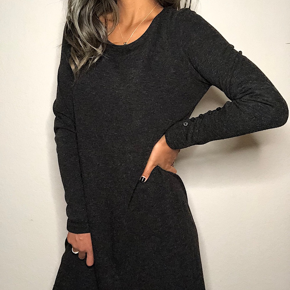 simple dark grey dress